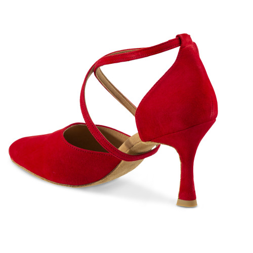 Rummos Mujeres Zapatos de Baile R329 - Nobuk Rojo - 7 cm