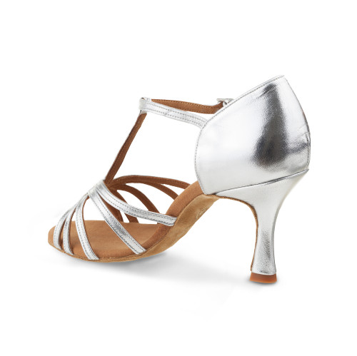Rummos Mulheres Sapatos de Dança R331 - Pele Prata - 7 cm