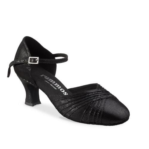 Rummos Dames Dansschoenen R346 - Leer Zwart - 5 cm