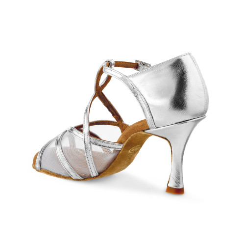 Rummos Mulheres Sapatos de Dança R365 - Pele Prata - 7 cm