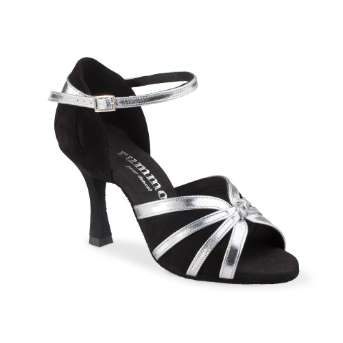 Rummos Mujeres Zapatos de Baile R367 - Cuero/Charol Plateado/Negro - Normal - 70R Flare - EUR 36