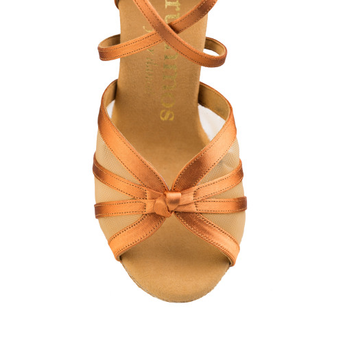 Rummos Mulheres Sapatos de Dança R368 - Cetim Dark Tan - 7 cm