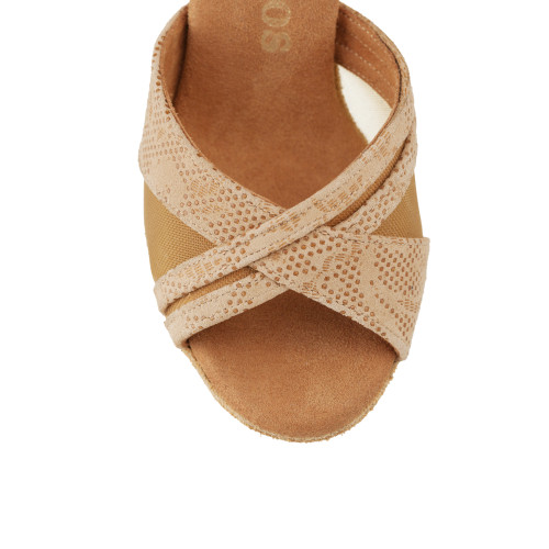 Rummos Dames Dansschoenen R370 - Leer Nehru Tan - 7 cm