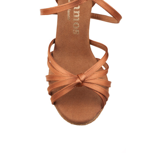 Rummos Mulheres Sapatos de Dança R380 - Cetim Dark Tan - 7 cm