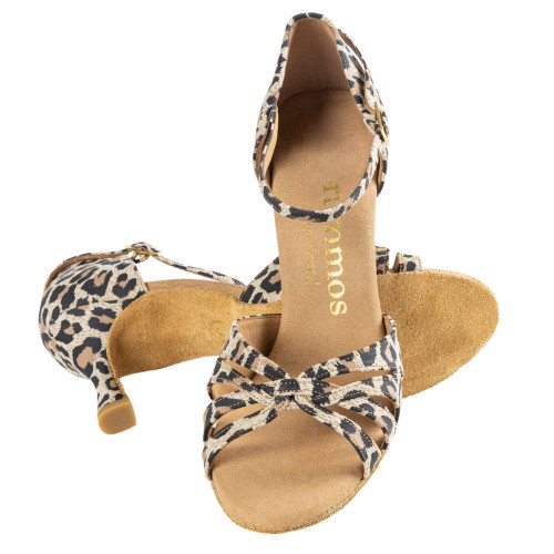 Rummos Damen Tanzschuhe R383 - Leder Leopard - 6 cm