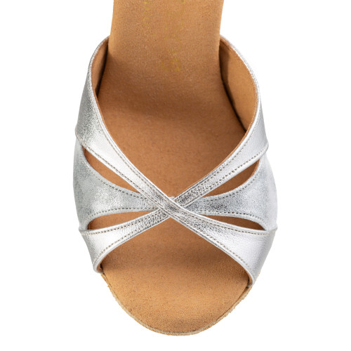 Rummos Mulheres Sapatos de Dança R385 - Pele Prata - 7 cm