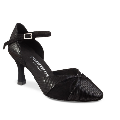 Rummos Mulheres Sapatos de Dança R405 - Pele/Nobuk Preto - 7 cm
