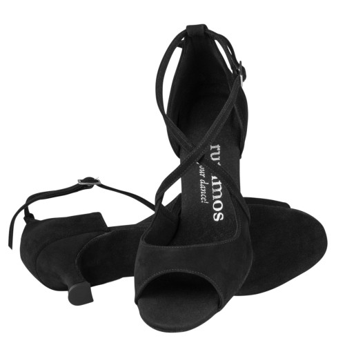 Rummos Damen Tanzschuhe R545 - Nubuck Schwarz - 5 cm