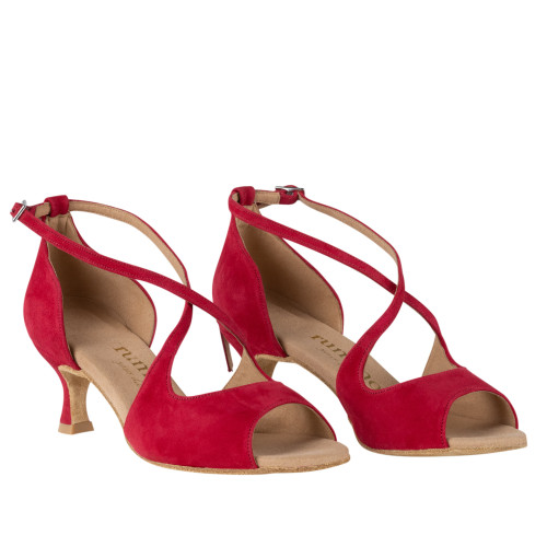 Rummos Damen Tanzschuhe R545 - Nubuck Rot - 5 cm