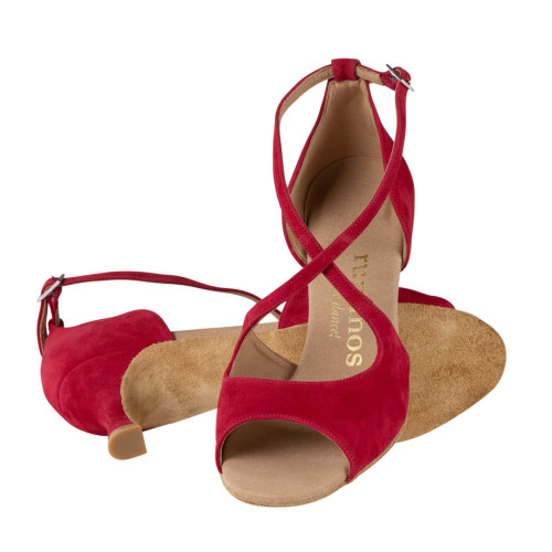 Rummos Damen Tanzschuhe R545 - Nubuck Rot - 5 cm