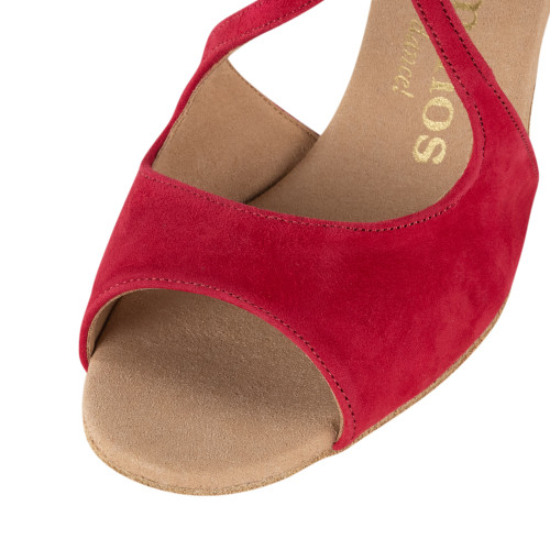 Rummos Mulheres Sapatos de Dança R545 - Nobuk Vermelho - 5 cm