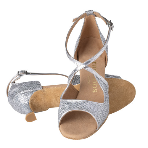 Rummos Mulheres Sapatos de Dança R545 - Pele/GlitterLux  Prata - 5 cm