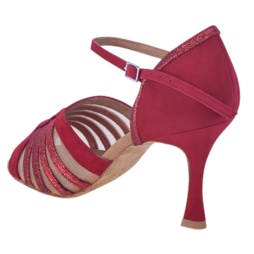 Rummos Dames Dansschoenen R563 - Nubuck/Glitter Rood