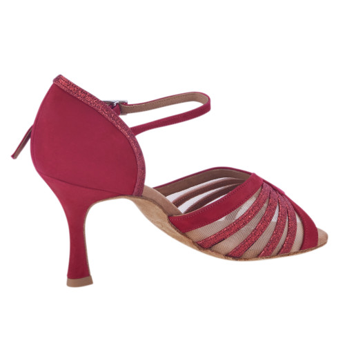 Rummos Mulheres Sapatos de Dança R563 - Nubuck/Glitter Vermelha