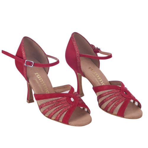 Rummos Femmes Chaussures de Danse R563 - Nubuck/Glitzer - 7 cm