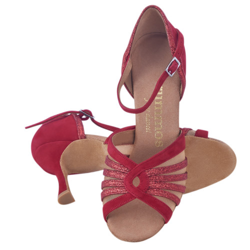 Rummos Damen Tanzschuhe R563 - Nubuck/Glitzer - 7 cm