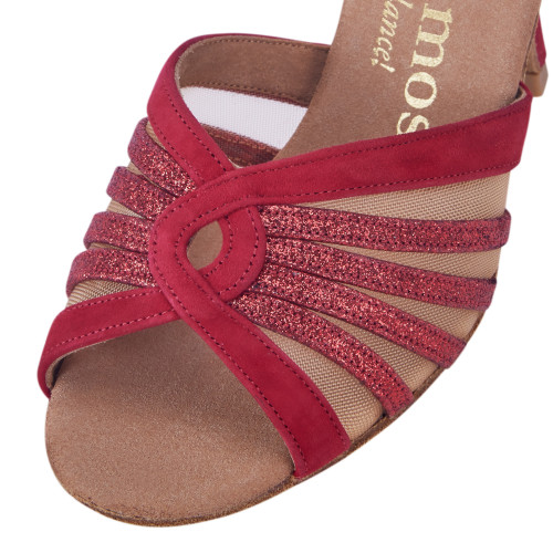 Rummos Dames Dansschoenen R563 - Nubuck/Glitter Rood