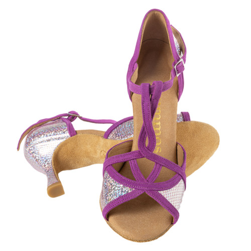 Rummos Femmes Chaussures de Danse Santigold - Nubuck/Cuir Lilac/Mirror - 6 cm