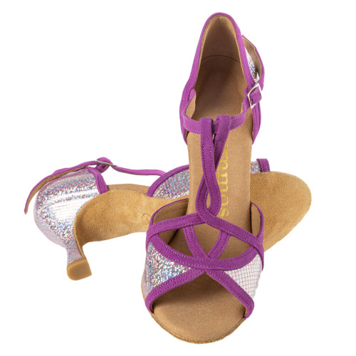 Rummos Damen Tanzschuhe Santigold - Nubuck/Leder Lilac/Mirror - 6 cm