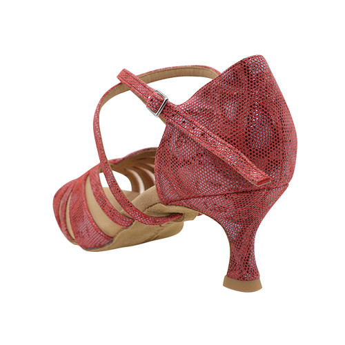 Rummos Mulheres Sapatos de Dança R530 - Pele Red Histrix - 5 cm