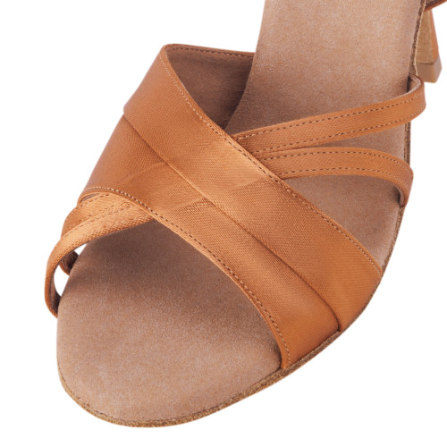 Rummos Dames Latin Dansschoenen Elite Athena 048 - Materiaal: Satijn - Kleur: Dark Tan - Bredee: Normal - Hak: 70R Flare - Grootte: EUR 37