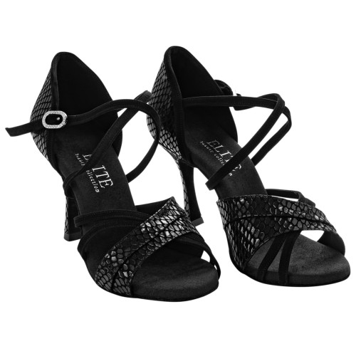 Rummos Damen Tanzschuhe Elite Athena 171/024 - Obermaterial: Nubuck/Leder - Farbe: Schwarz - Weite: Normal - Absatz: 70R Flare - Größe: EUR 38