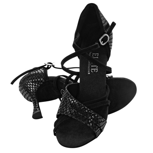 Rummos Damen Tanzschuhe Elite Athena 171/024 - Obermaterial: Nubuck/Leder - Farbe: Schwarz - Weite: Normal - Absatz: 70R Flare - Größe: EUR 38