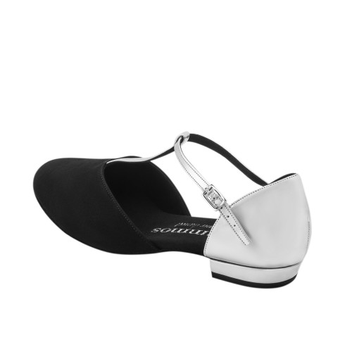 Rummos Mujeres Zapatos de Baile Carol - Cuero/Nobuk Negro/Plateado - 2 cm