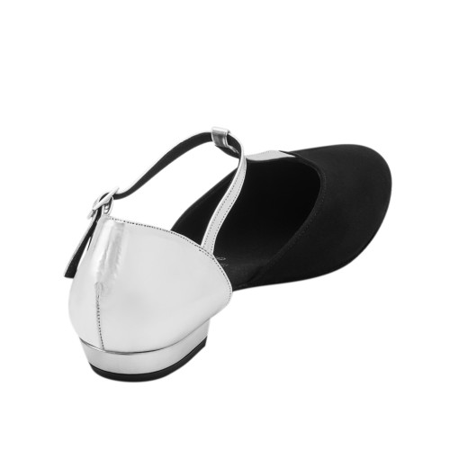 Rummos Mujeres Zapatos de Baile Carol - Cuero/Nobuk Negro/Plateado - 2 cm