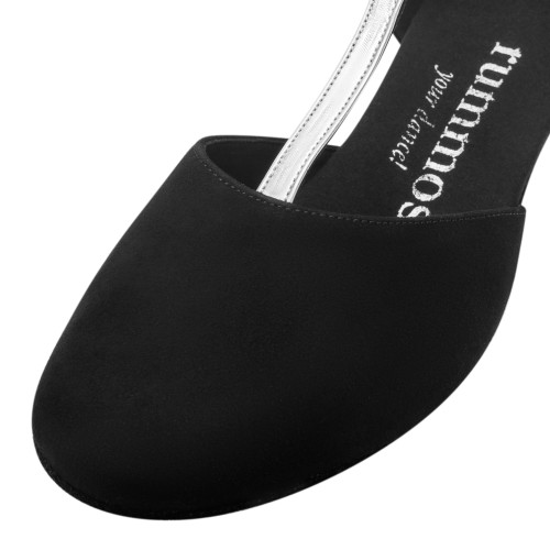 Rummos Mulheres Sapatos de Dança Carol - Pele/Nobuk Preto/Prata - 2 cm