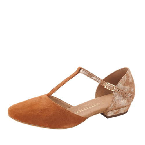 Rummos Dames Dansschoenen Carol - Leer/Nubuck - Leer/Nubuck Bruin/Tan - 2 cm