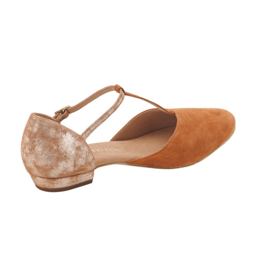 Rummos Damen Tanzschuhe Carol - Leder/Nubuck Braun/Tan - 2 cm