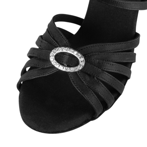 Rummos Damen Tanzschuhe Elite Celine 041 - Satin Schwarz - 7 cm