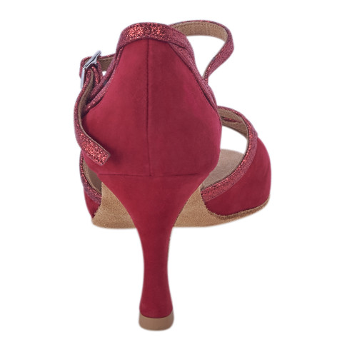 Rummos Donne Scarpe da Ballo Claire - Glitter/Nubuck Rosso - 6 cm