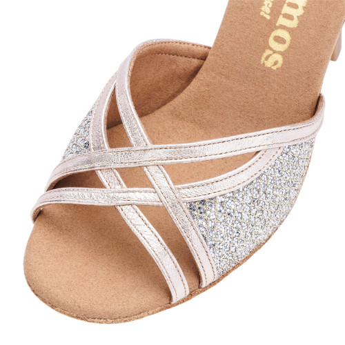 Rummos Women´s dance shoes Claire - GlitterLux/Leather Platinum - Normal - 70R Flare - EUR 35