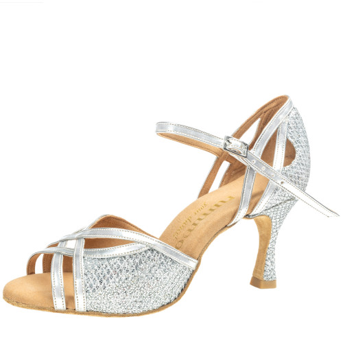 Rummos Femmes Chaussures de Danse Claire - GlitterLux/Cuir Argent - Normal - 60R Flare - EUR 39