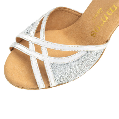 Rummos Mulheres Sapatos de Dança Claire - GlitterLux/Pele Prata - Normal - 60R Flare - EUR 39