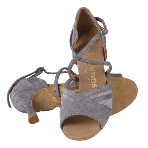 Rummos Damen Tanzschuhe Doris - Nubuck Grau - 6 cm