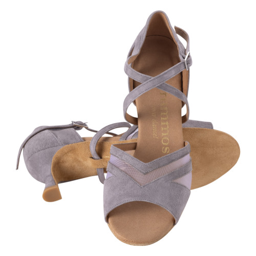Rummos Mulheres Sapatos de Dança Doris - Nobuk Cinza - 5 cm