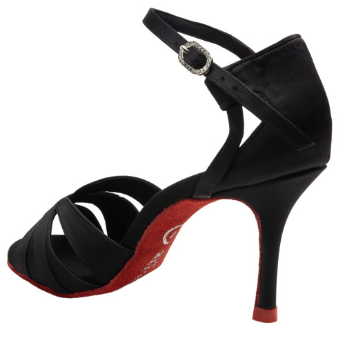 Rummos Femmes Latine Chaussures de Danse Elite Aura 041 - Matériel: Satin - Couleur: Noir - Forme: Normal - Talon: 80E Stiletto - Pointure: EUR 38