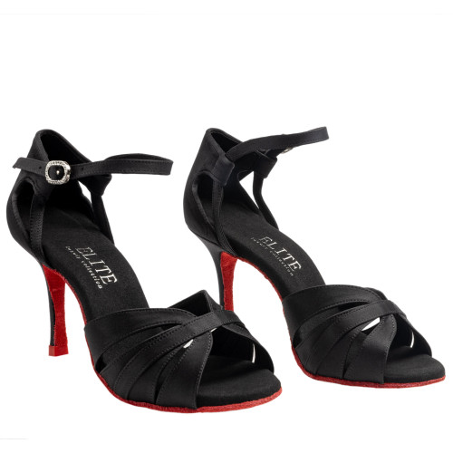 Rummos Ladies Latin Dance Shoes Elite Aura 041 - Material: Satin Black - Width: Normal - Heel: 80E Stiletto - Size: EUR 38