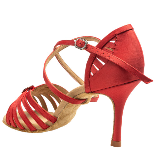 Rummos Mujeres Zapatos de Baile Elite Celine 049 - Satén Rojo - 8 cm