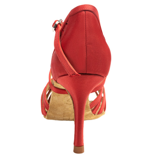 Rummos Damen Tanzschuhe Elite Celine 049 - Satin Rot - 8 cm