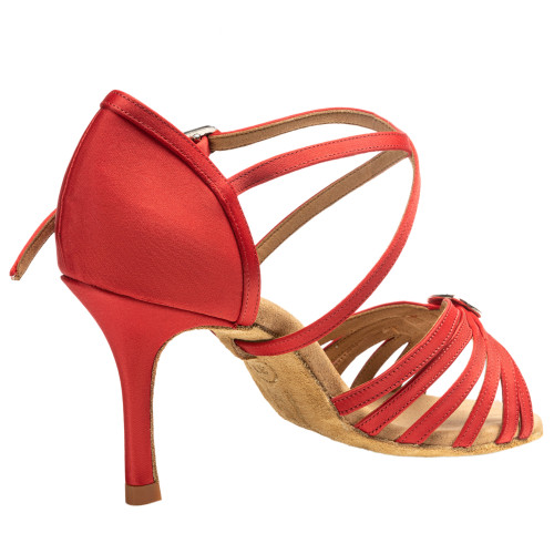 Rummos Mujeres Zapatos de Baile Elite Celine 049 - Satén Rojo - 8 cm