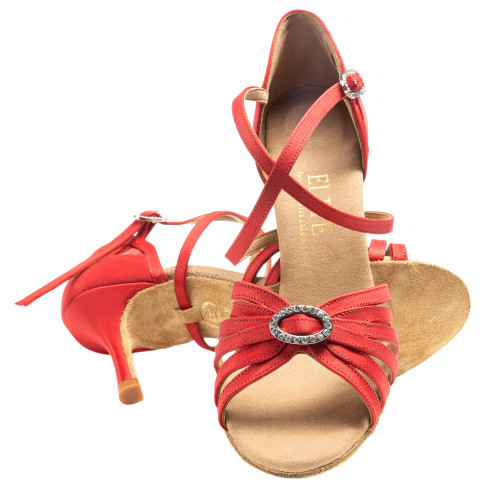 Rummos Mujeres Zapatos de Baile Elite Celine 049 - Satén Rojo - 8 cm