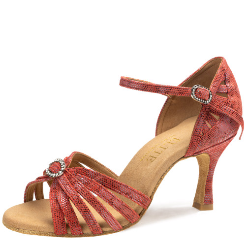 Rummos Dames Dansschoenen Elite Karina 205 - Leer Histrix Rood - 6 cm