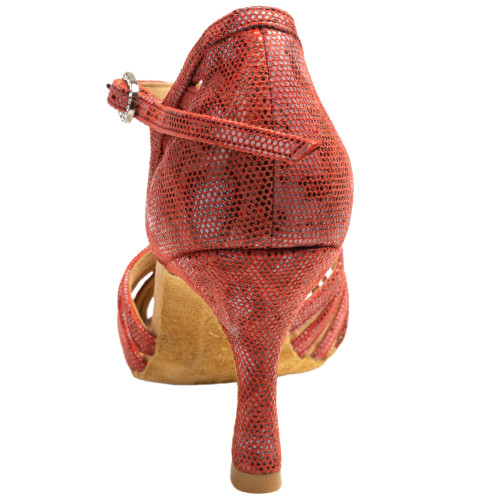 Rummos Damen Tanzschuhe Elite Karina 205 - Leder Rot - 6 cm