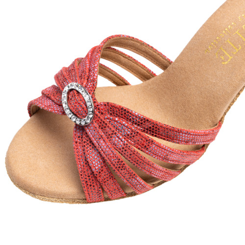 Rummos Damen Tanzschuhe Elite Karina 205 - Leder Rot - 6 cm