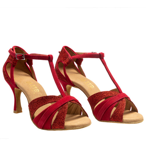 Rummos Mulheres Sapatos de dança Elite Martina - Nubuck Vermelha - 6 cm