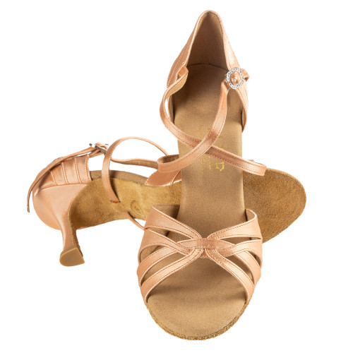 Rummos Damen Tanzschuhe Elite Paris 043 - Satin Flesh - 7 cm